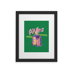 Aries Dessert in Kelly Green & Pink Framed Art Print Gallery Image 4