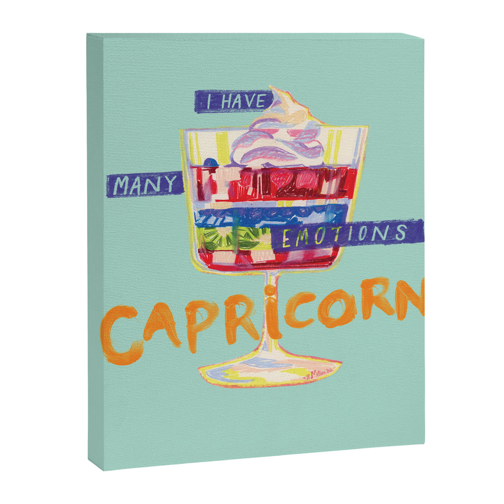 Capricorn Feelings in Pastel Green | Zodiac Series Canvas Print Gallery Image 6