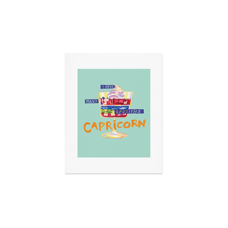 Capricorn Feelings in Pastel Green | Zodiac Series Art Print Gallery Image 1