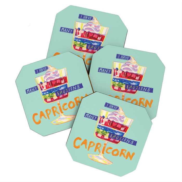 Capricorn Feelings in Pastel Green | Zodiac Series Coaster Gallery Image 1