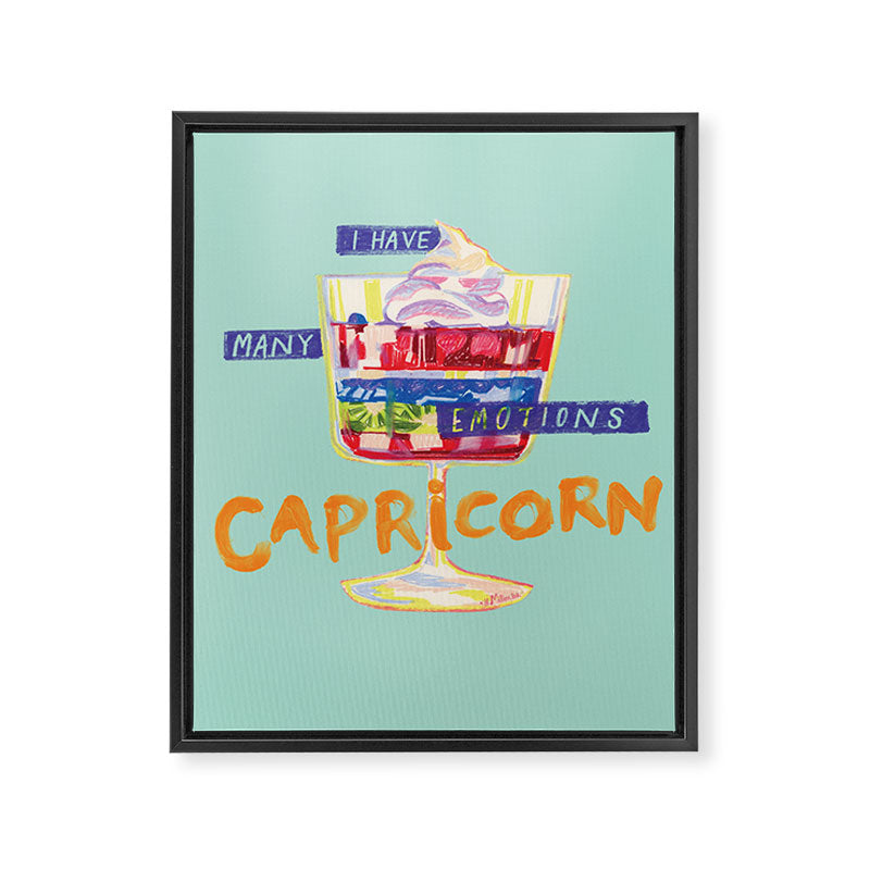 Capricorn Feelings in Pastel Green | Zodiac Series Framed Canvas Print Gallery Image 6