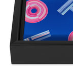 Cast Your Vote | Hand-Lettered Pattern in Blue Framed Canvas Print Gallery Image 3
