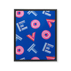 Cast Your Vote | Hand-Lettered Pattern in Blue Framed Canvas Print Gallery Image 6