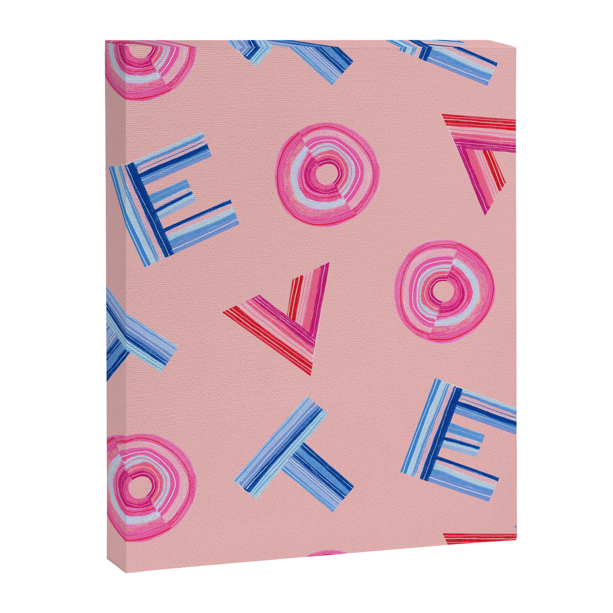 Cast Your Vote | Hand-Lettered Pattern in Peach Canvas Print Gallery Image 6