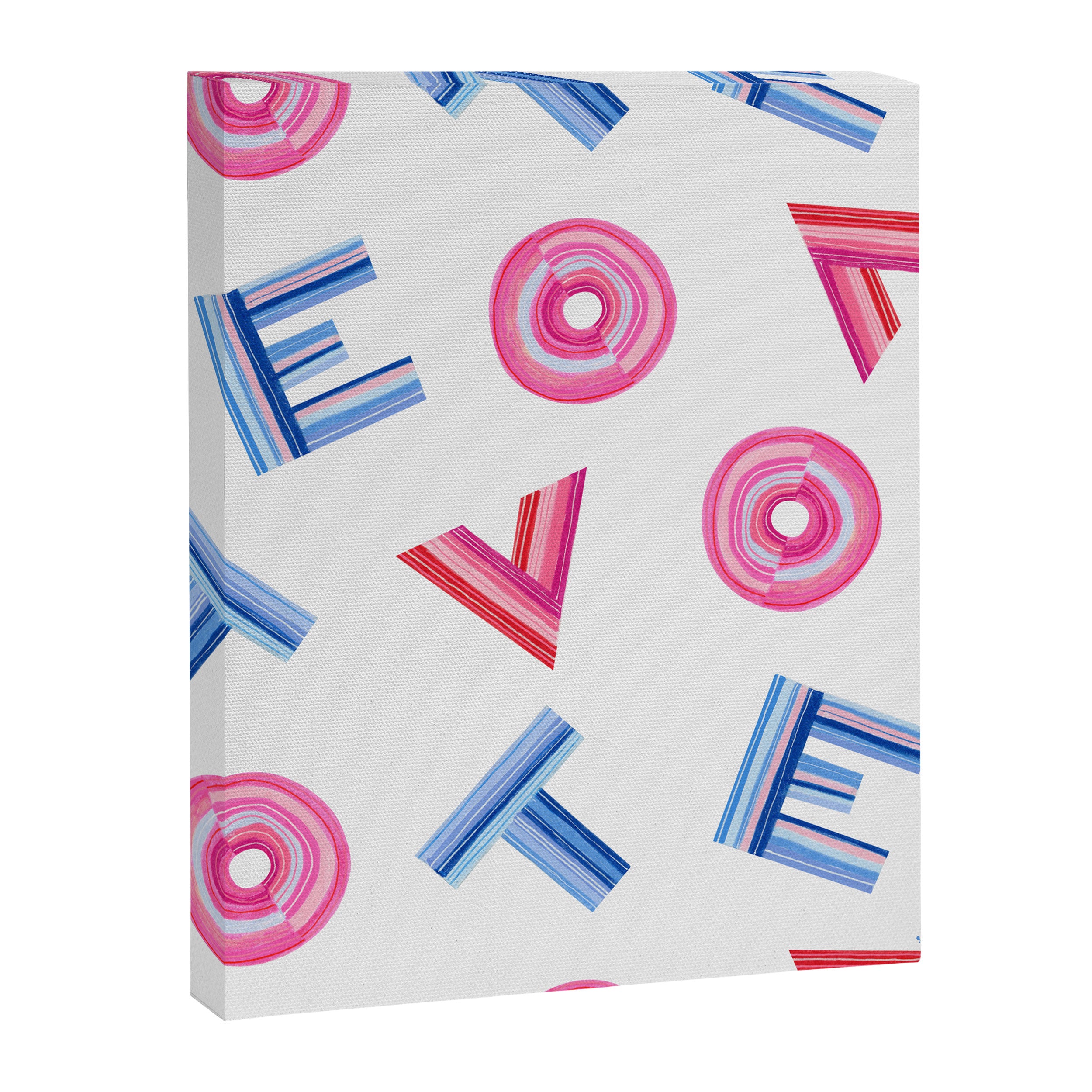 Cast Your Vote | Hand-Lettered Pattern in White Canvas Print Gallery Image 6
