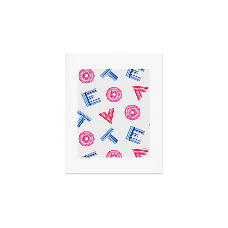 Cast Your Vote | Hand-Lettered Pattern in White Art Print Gallery Image 1
