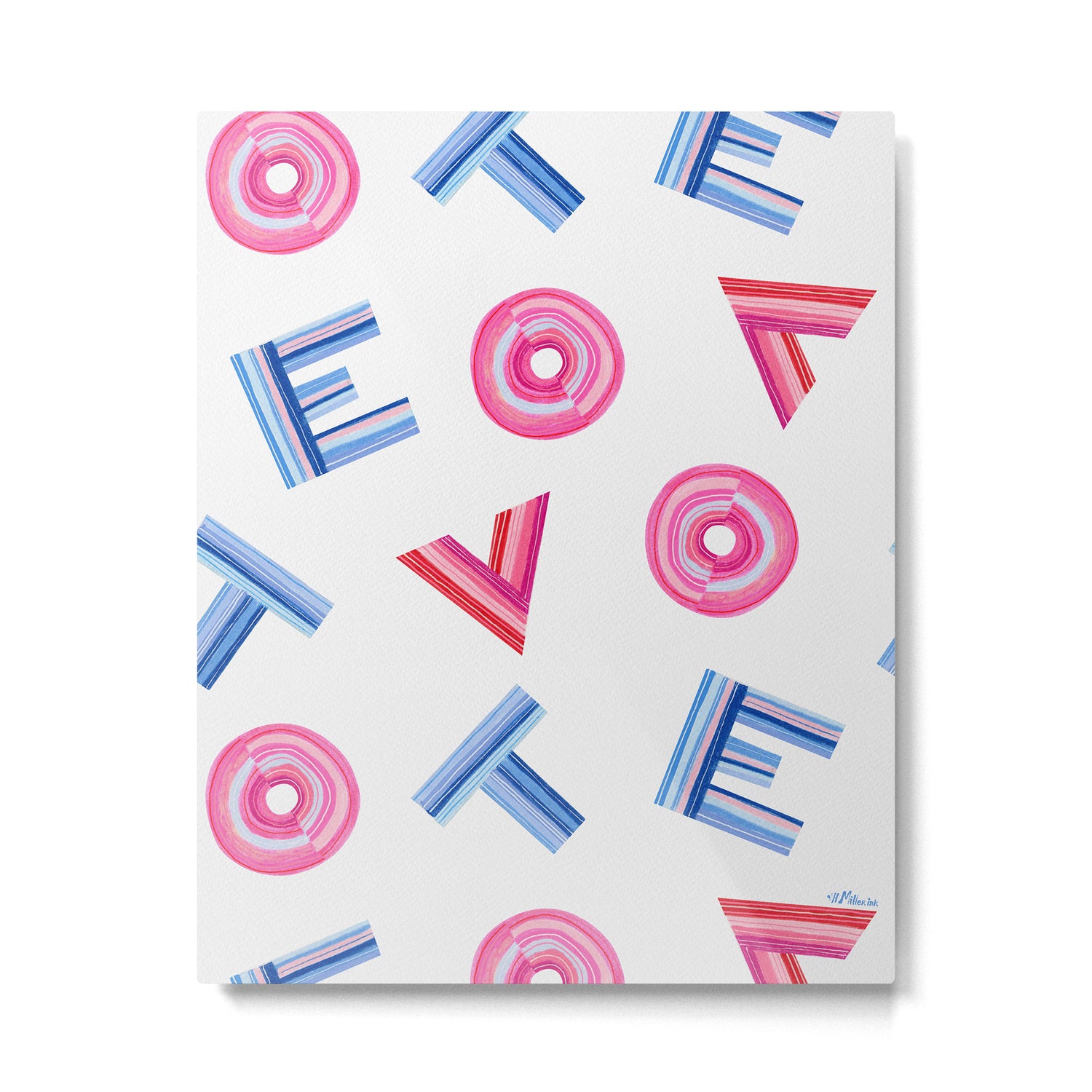 Cast Your Vote | Hand-Lettered Pattern in White Metal Print Gallery Image 4