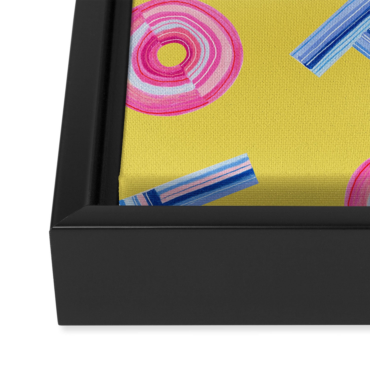 Cast Your Vote | Hand-Lettered Pattern in Yellow Framed Canvas Print Gallery Image 3