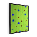 Celestial Star Twinkle in Galaxy Green Watercolor Framed Canvas Print Gallery Image 2