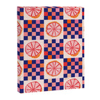 Checkered Sliced Citrus Fruit in Navy & Peachy Pink Canvas Print Gallery Image 6