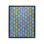 Colorful Folk Art Easter Eggs in Lavender & Green Framed Canvas Print Gallery Image 6