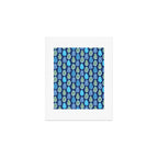 Colorful Folk Art Easter Eggs in Teal & Navy Blue Art Print Gallery Image 1