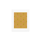 Cute Hair Bows & Stars in Yellow Ochre & Peach Art Print Gallery Image 1