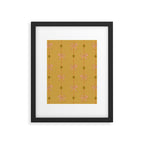 Cute Hair Bows & Stars in Yellow Ochre & Peach Framed Art Print Gallery Image 5