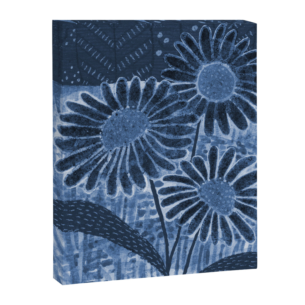 Daisies in Country Field Painting in Navy Blue Canvas Print Gallery Image 6