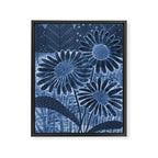 Daisies in Country Field Painting in Navy Blue Framed Canvas Print Gallery Image 6