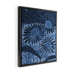 Daisies in Country Field Painting in Navy Blue Framed Canvas Print Gallery Image 2