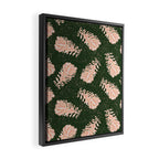 Dancing Pinecones in Forest Green & Pink Framed Canvas Print Gallery Image 2