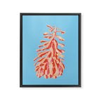 Dancing Pinecones in Light Blue & Red Framed Canvas Print Gallery Image 6