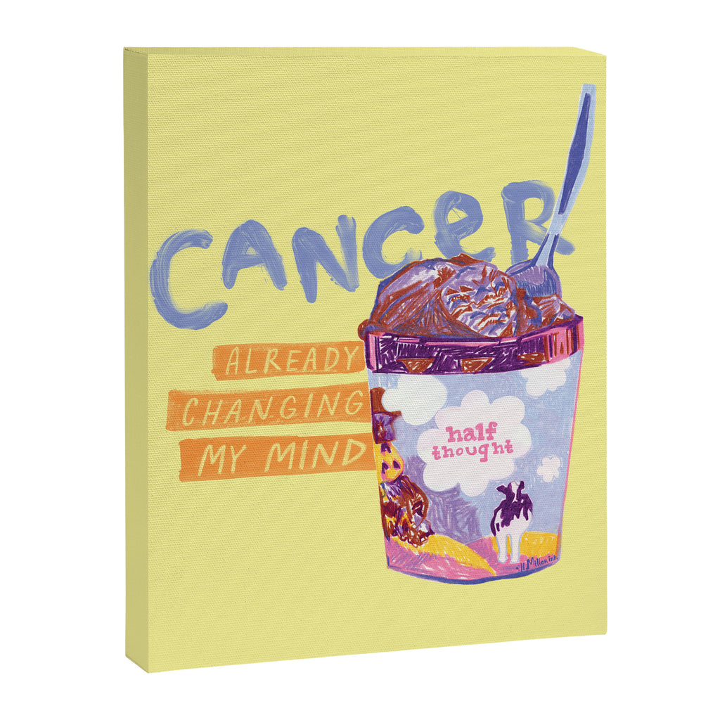 Emo Cancer in Calming Yellow | Zodiac Series Canvas Print Gallery Image 6