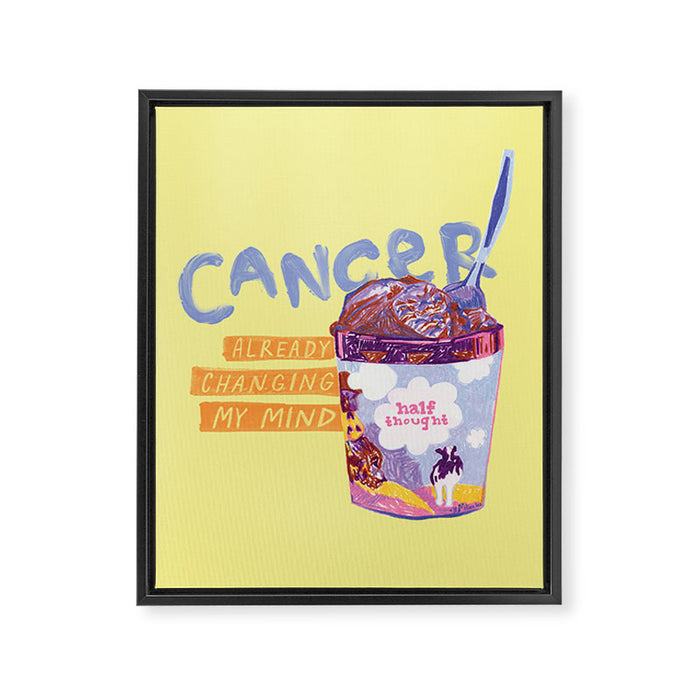 Emo Cancer in Calming Yellow | Zodiac Series Framed Canvas Print Gallery Image 1