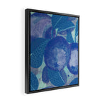 Fall Apple Orchard Painting in Cobalt Blue Framed Canvas Print Gallery Image 2