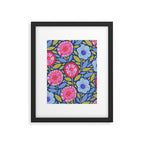 Folk Floral Blossoms in Eggplant Purple Framed Art Print Gallery Image 5