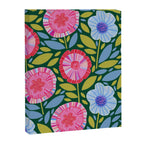 Folk Floral Blossoms in Forest Green Canvas Print Gallery Image 6