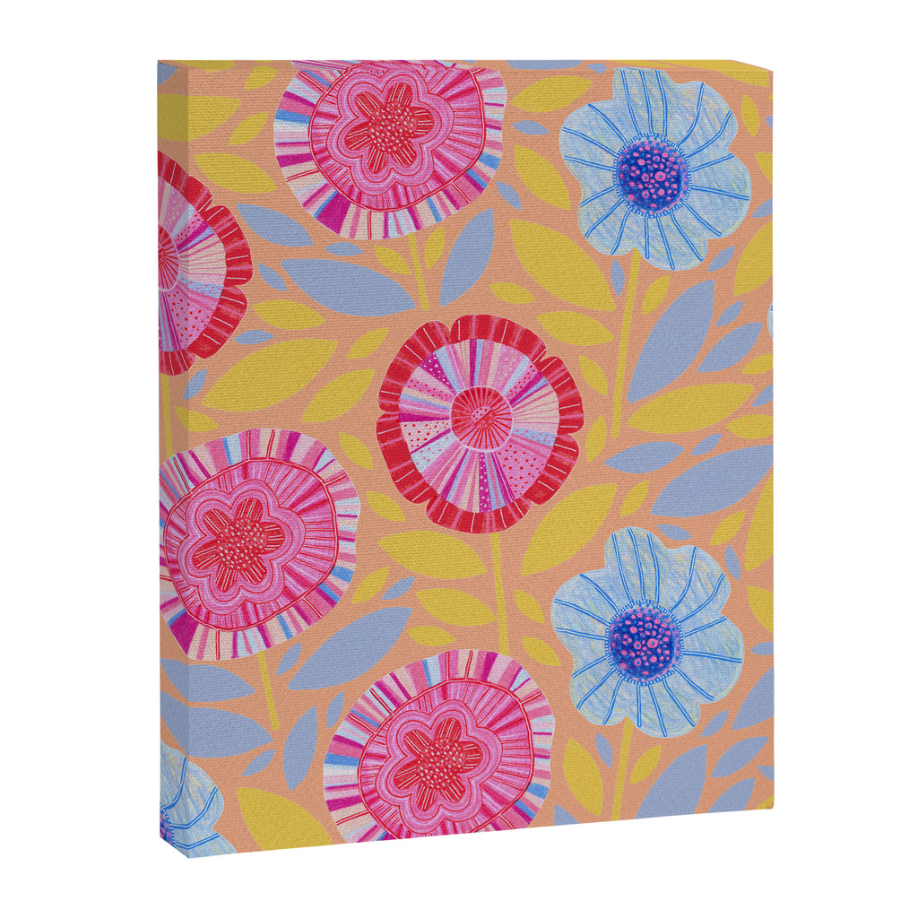 Folk Floral Blossoms in Pastel Pink Canvas Print Gallery Image 6