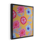 Folk Floral Blossoms in Pastel Pink Framed Canvas Print Gallery Image 2