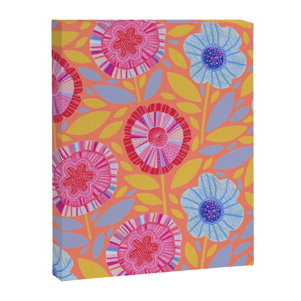 Folk Floral Blossoms in Sweet Peach Canvas Print Gallery Image 6