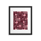 Forest Full of Wild Mushrooms in Burgundy & Peach Framed Art Print Gallery Image 5