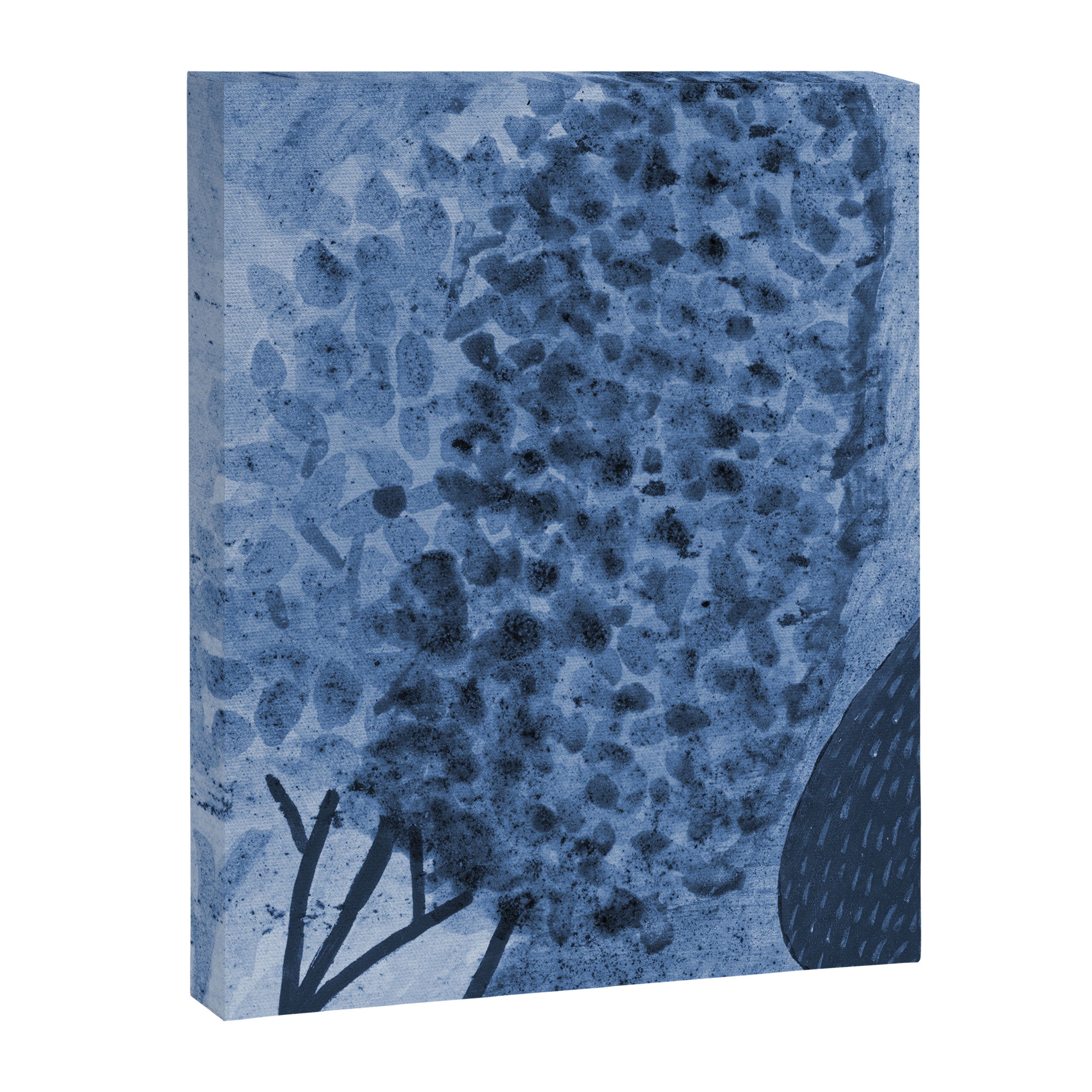 Garden Lilac Flower Painting in Navy Blue Canvas Print Gallery Image 6