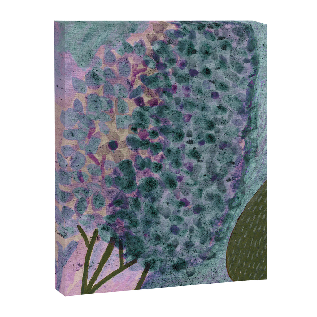 Garden Lilac Flower Painting in Teal & Pink Canvas Print Gallery Image 6