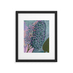 Garden Lilac Flower Painting in Teal & Pink Framed Art Print Gallery Image 5
