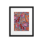 Garden Vegetables & Fresh Fruit in Grey & Rust Framed Art Print Gallery Image 5