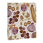 Garden Vegetables & Fresh Fruit in Ochre & Burgundy Canvas Print Gallery Image 6
