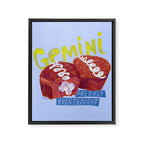 Gemini Twins in Lavender & Blue | Zodiac Series Framed Canvas Print Gallery Image 8
