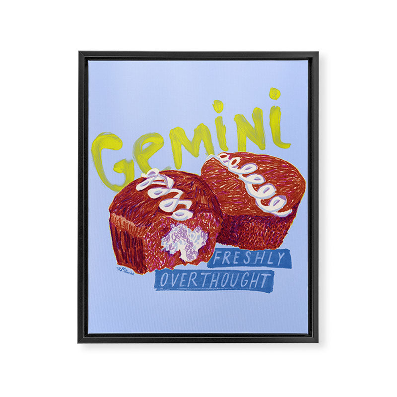 Gemini Twins in Lavender & Blue | Zodiac Series Framed Canvas Print Gallery Image 8