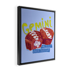 Gemini Twins in Lavender & Blue | Zodiac Series Framed Canvas Print Gallery Image 2