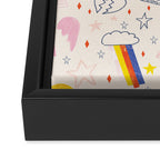 Happy Smiley Face & Retro Rainbows in Dusty Pink Framed Canvas Print Gallery Image 3