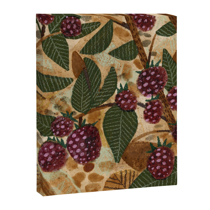 In Season in Red Raspberry and Forest Green Canvas Print Gallery Image 1
