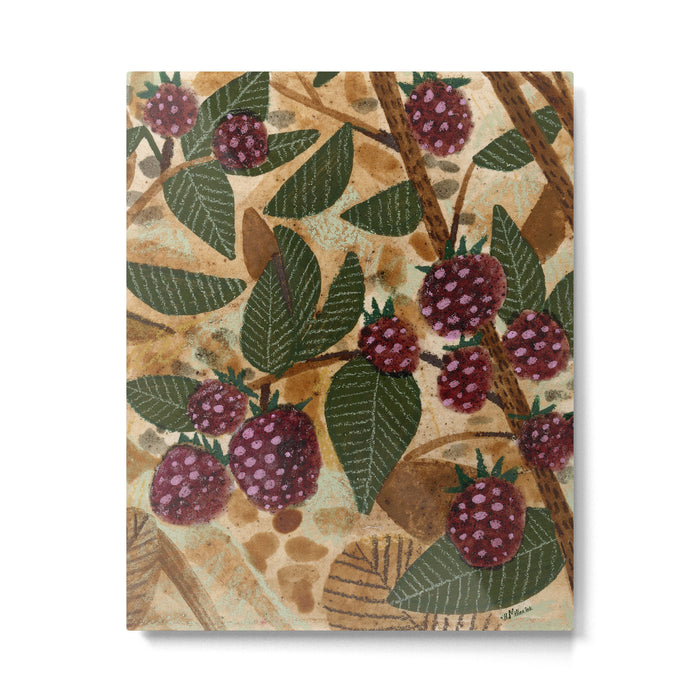 In Season in Red Raspberry and Forest Green Metal Print Gallery Image 1