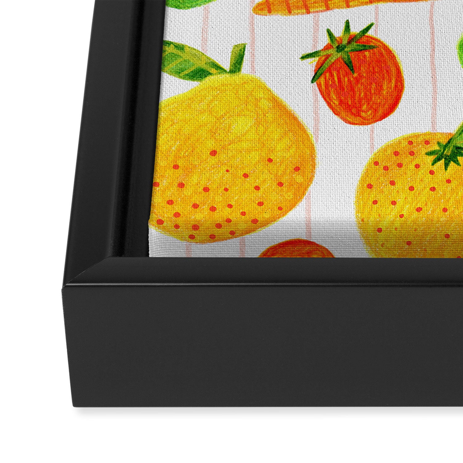 Kitchen Snacks & Apps in Orange & White Framed Canvas Print Gallery Image 3