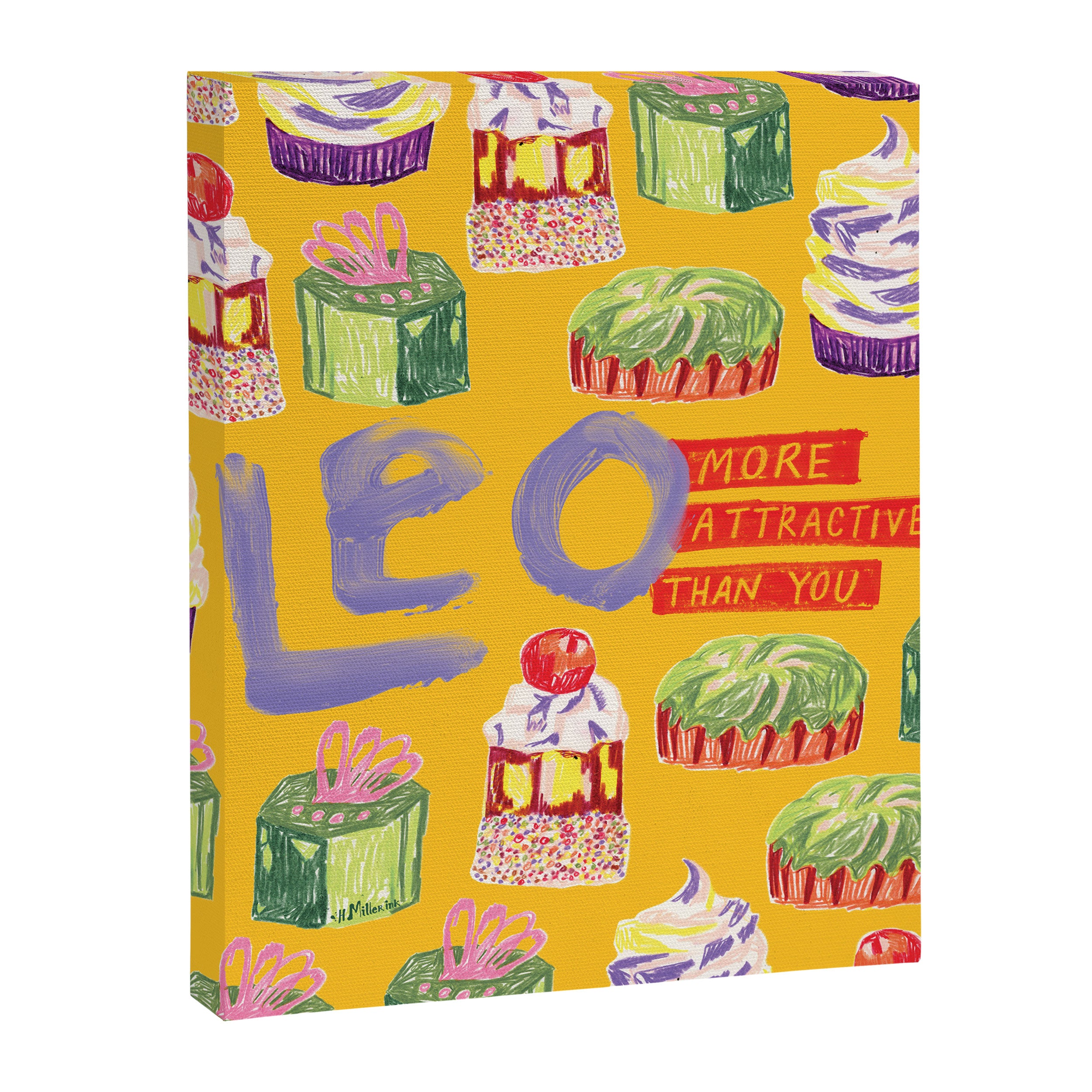 Leo Birthday Treats in Orange | Zodiac Series Canvas Print Gallery Image 8