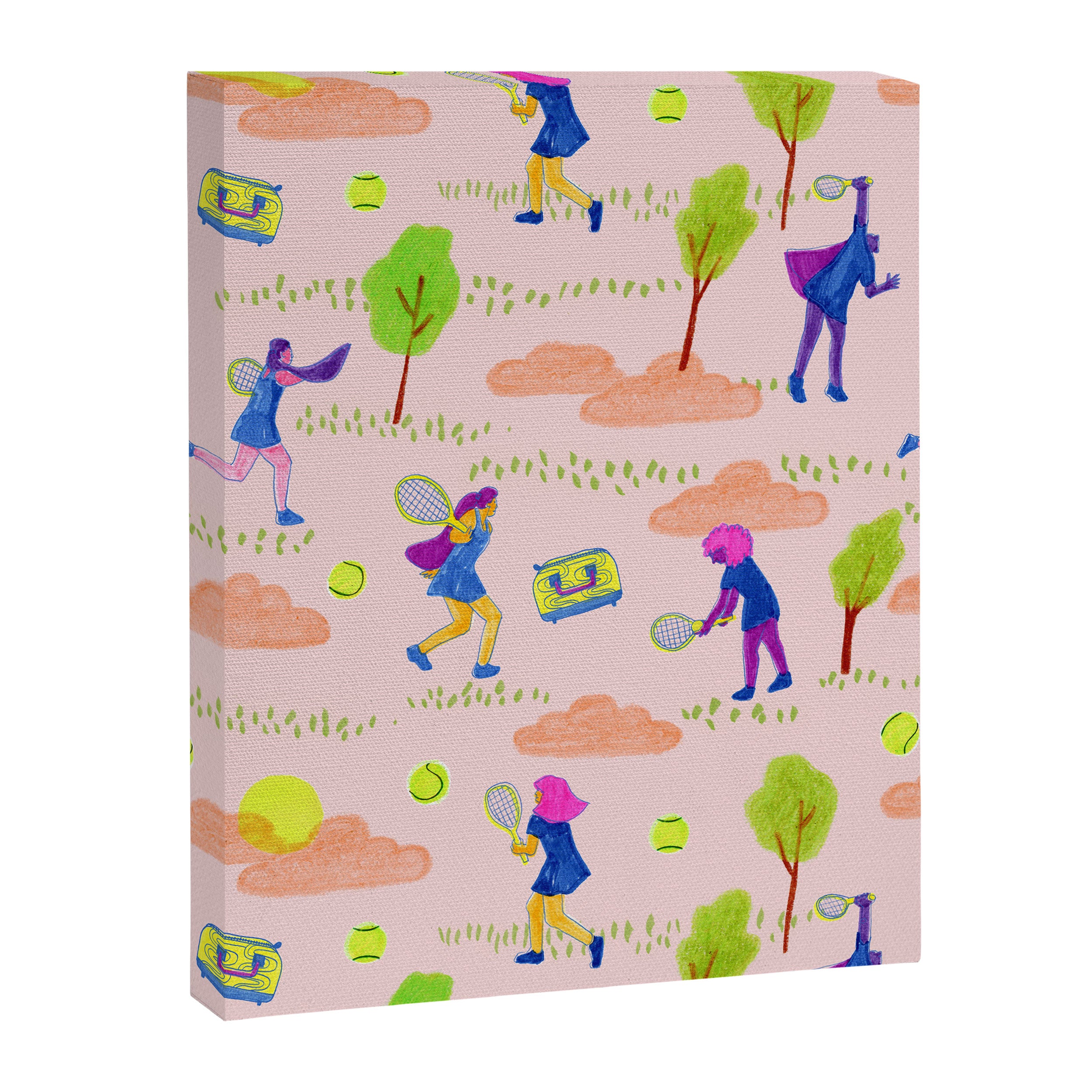 Let's Play Tennis in Peachy Pink Canvas Print Gallery Image 6