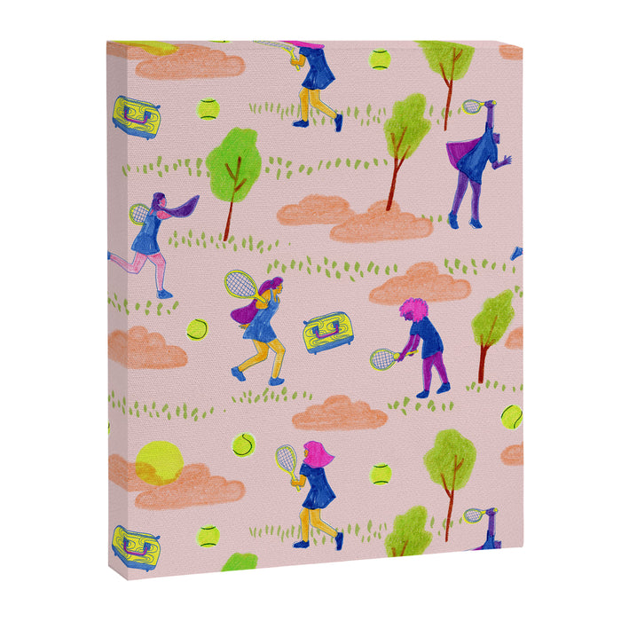 Let's Play Tennis in Peachy Pink Canvas Print Gallery Image 1