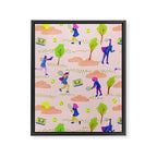 Let's Play Tennis in Peachy Pink Framed Canvas Print Gallery Image 6