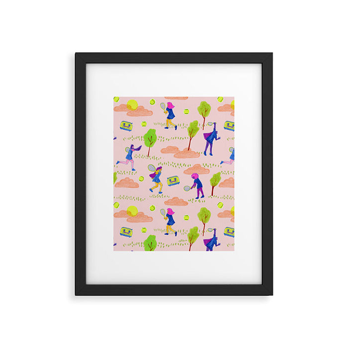 Let's Play Tennis in Peachy Pink Framed Art Print Gallery Image 1