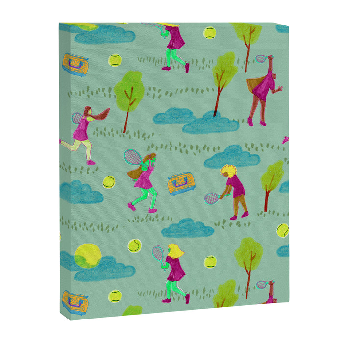 Let's Play Tennis in Soft Green Canvas Print Gallery Image 1